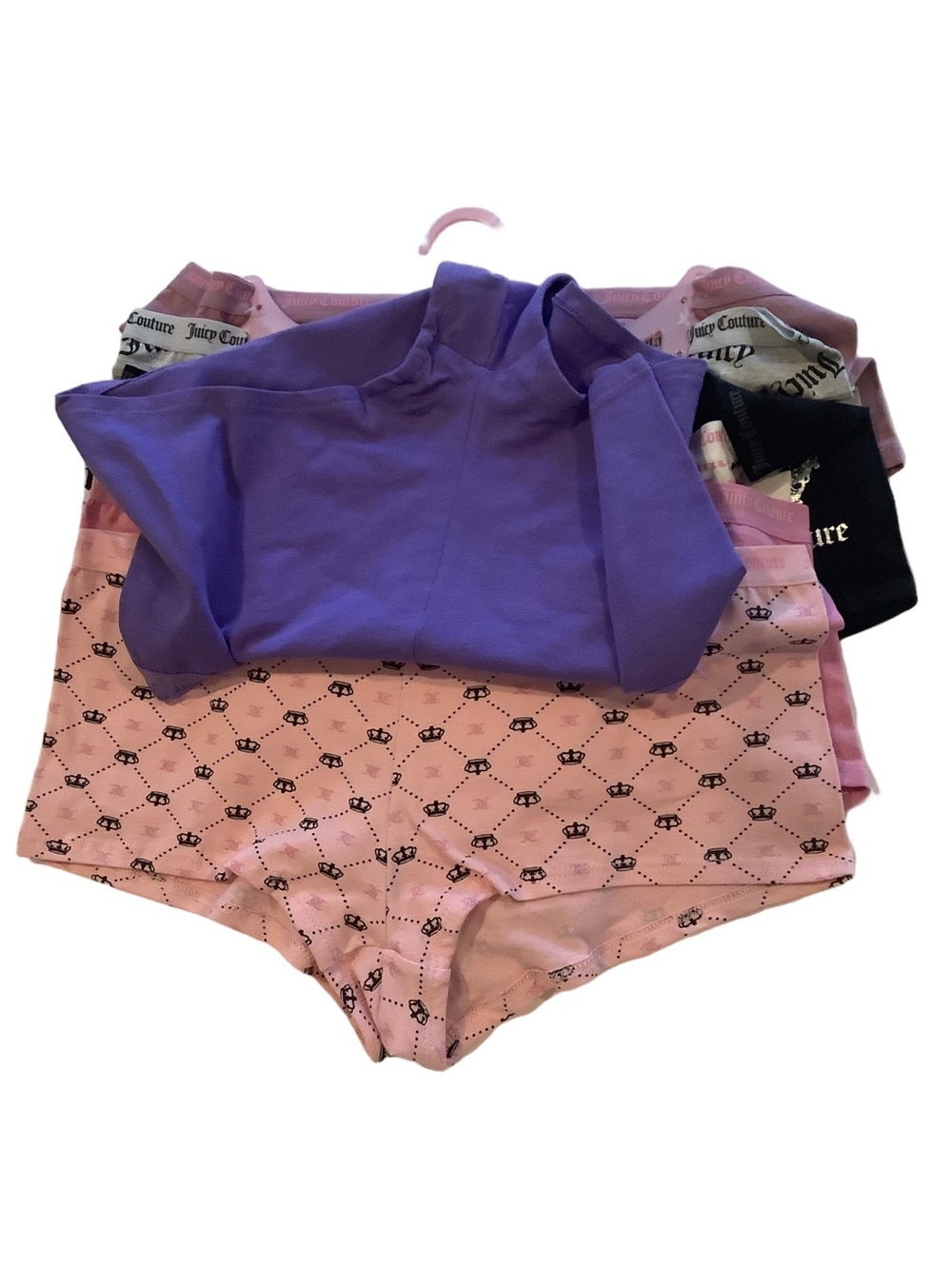 Juicy Couture Logo Boy Short Panty Underwear 7 Pack XL New - Picture 2 of 9